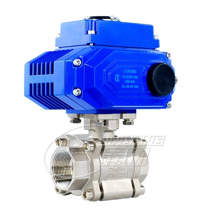 Electric three-piece high-pressure internal thread ball valve